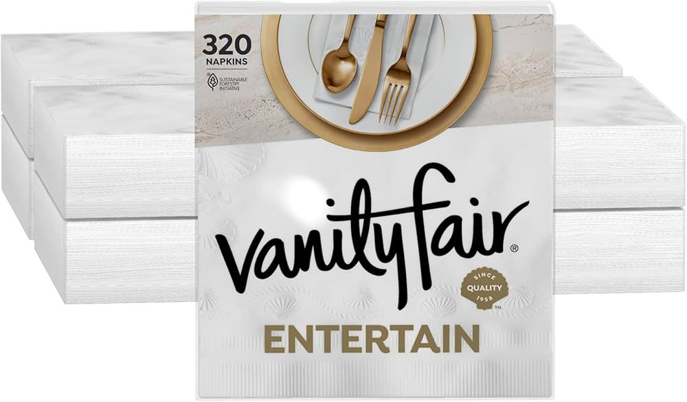 Vanity Fair Entertain Paper Napkins, 320 Count, Disposable Napkins Made For Entertaining And Even... | Amazon (US)