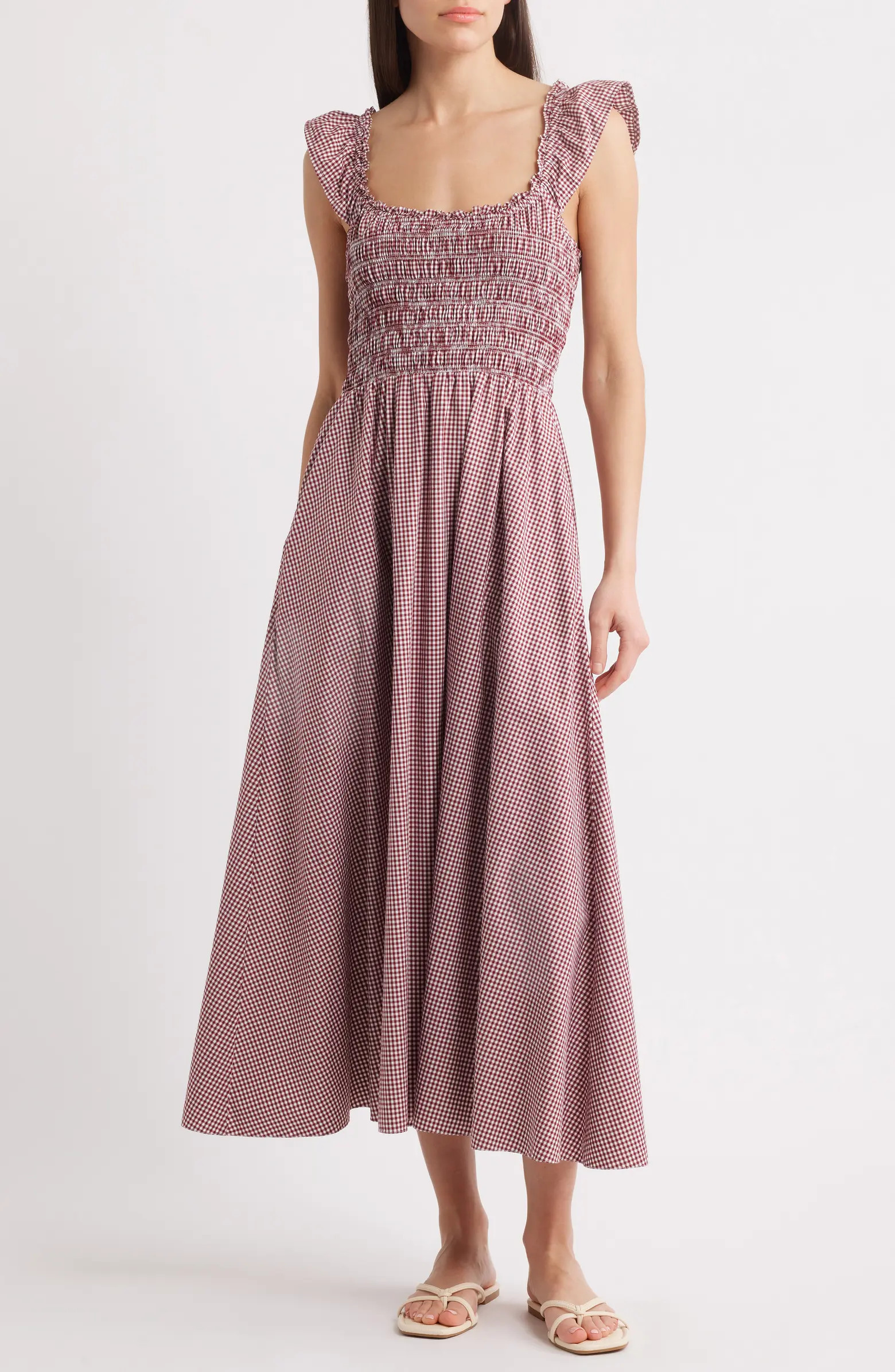 Faithfull the Brand Eudora Gingham Smocked Stretch Cotton Sundress | Nordstrom | Nordstrom