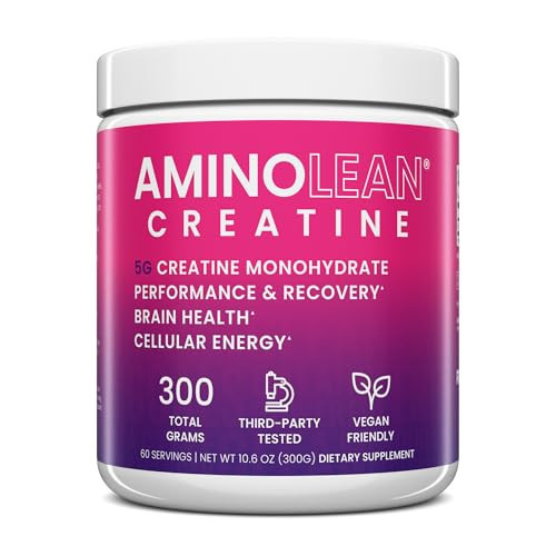AminoLean Creatine for Women, Pure Micronized Creatine Monohydrate Powder Supplement for Muscle Toning, Mood Support, Energy Boost, and Brain Health, 300g | Amazon (US)