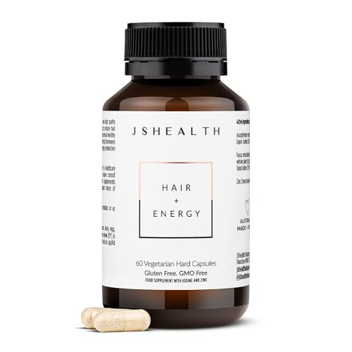 JSHealth Hair Formula - Vitamins for Hair Growth and Energy with Zinc and Iodine - Hair Loss Supplement for Men and Women (60 Capsules) | Amazon (US)