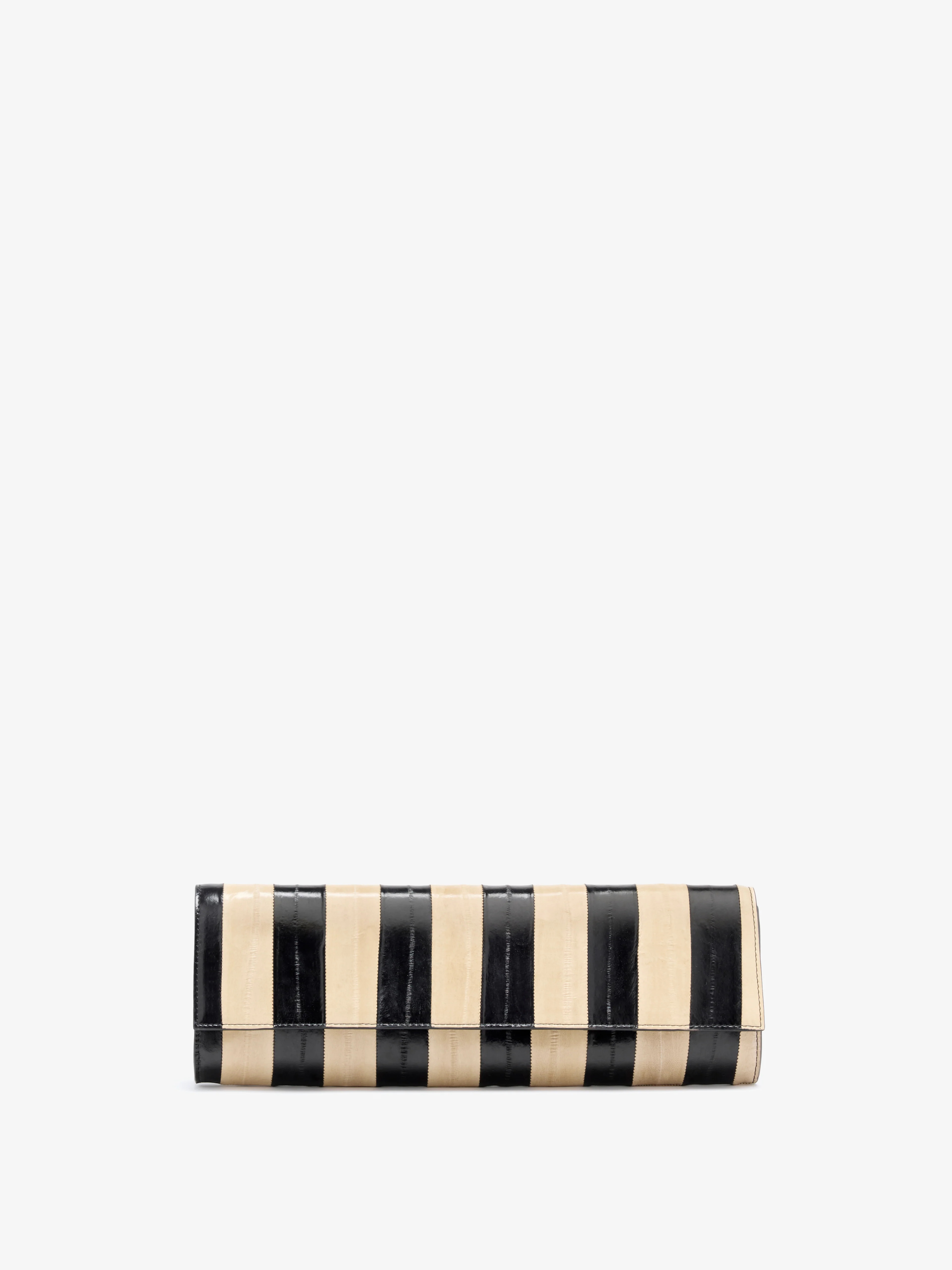 Proenza Schouler Hex Clutch in Striped Eel- Black/Ivory | Proenza Schouler LLC