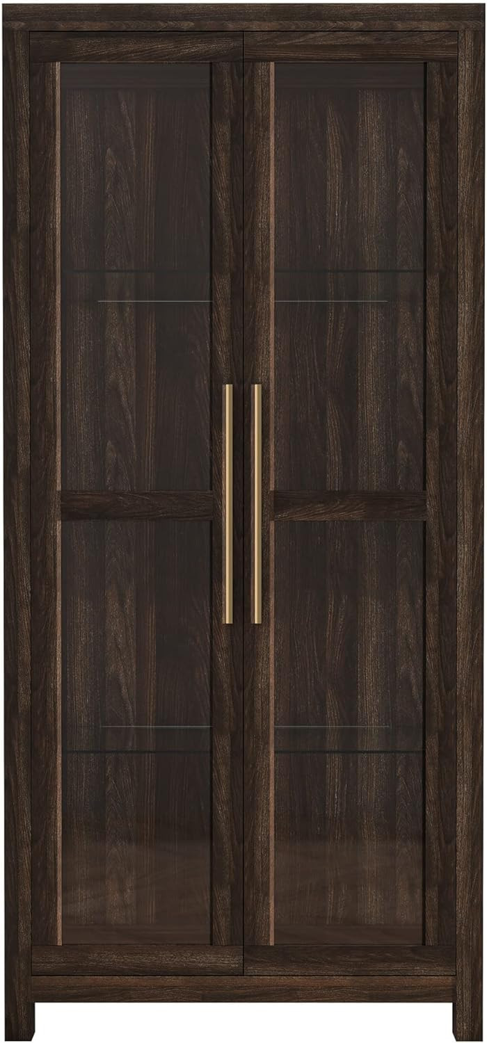 BELLEZE Storage Cabinet, Tall Bookshelf or Display Cabinet for Living Room Bedroom, Curio Cabinet... | Amazon (US)