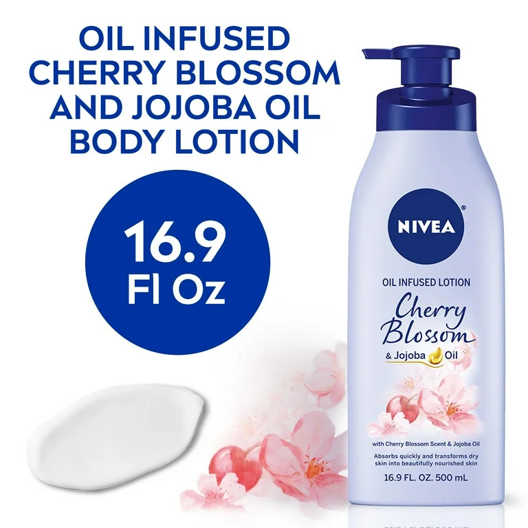 NIVEA Oil Infused Body Lotion, Cherry Blossom and Jojoba Oil, 16.9 Fl Oz | Walmart (US)