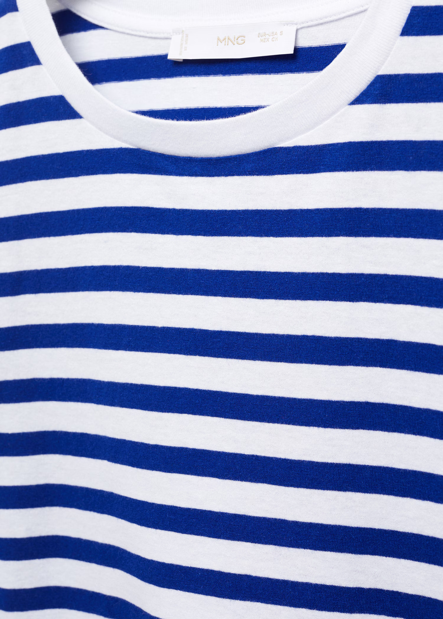 Striped cotton T-shirt | MANGO (US)