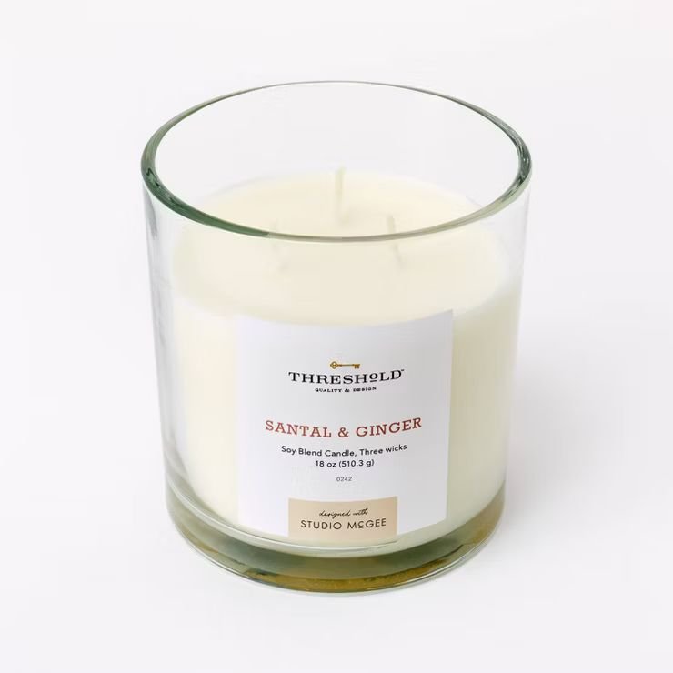 Clear Glass Santal & Ginger Candle White - Threshold™ designed with Studio McGee | Target