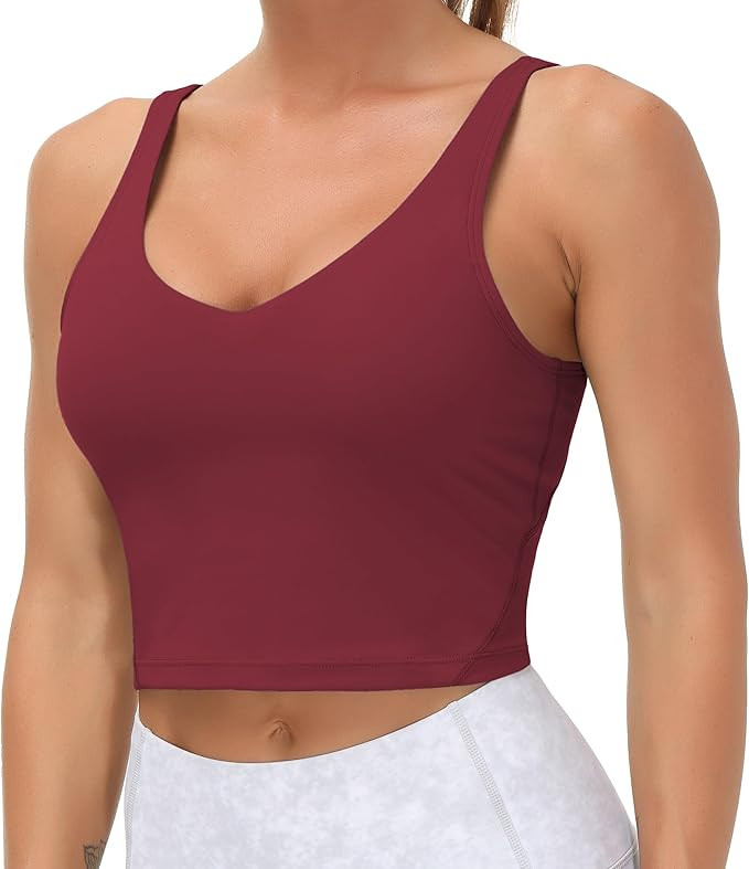 THE GYM PEOPLE Womens' Sports Bra Longline Wirefree Padded with Medium Support | Amazon (US)