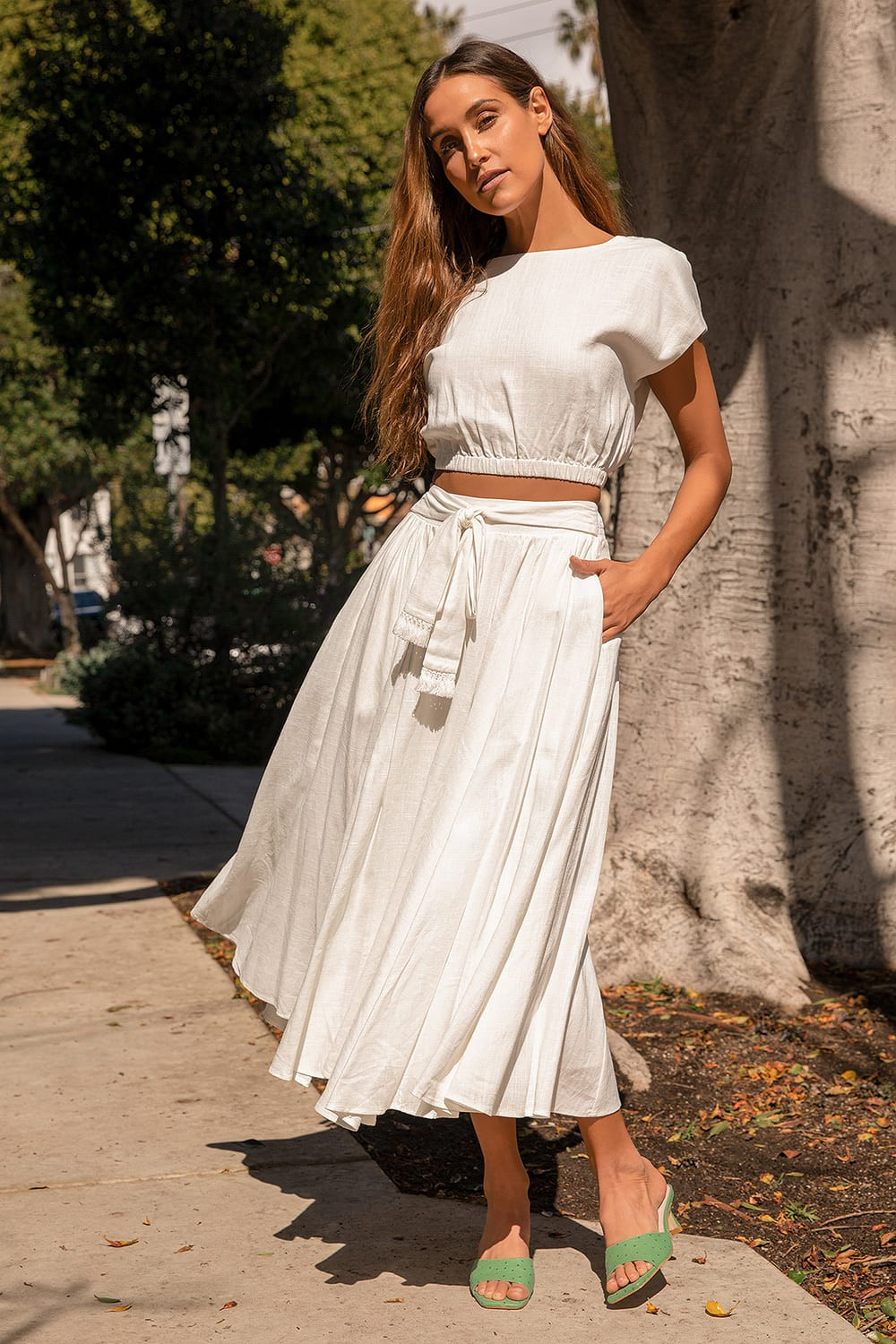 Brings You Back Ivory Two-Piece Midi Dress | Lulus
