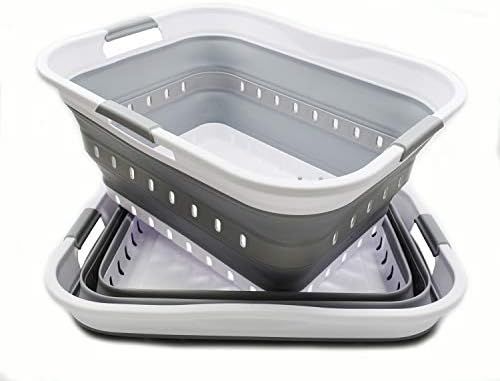 SAMMART 42L (11 gallon) Collapsible Plastic Laundry Basket - Foldable Pop Up Storage Container/Organ | Amazon (US)