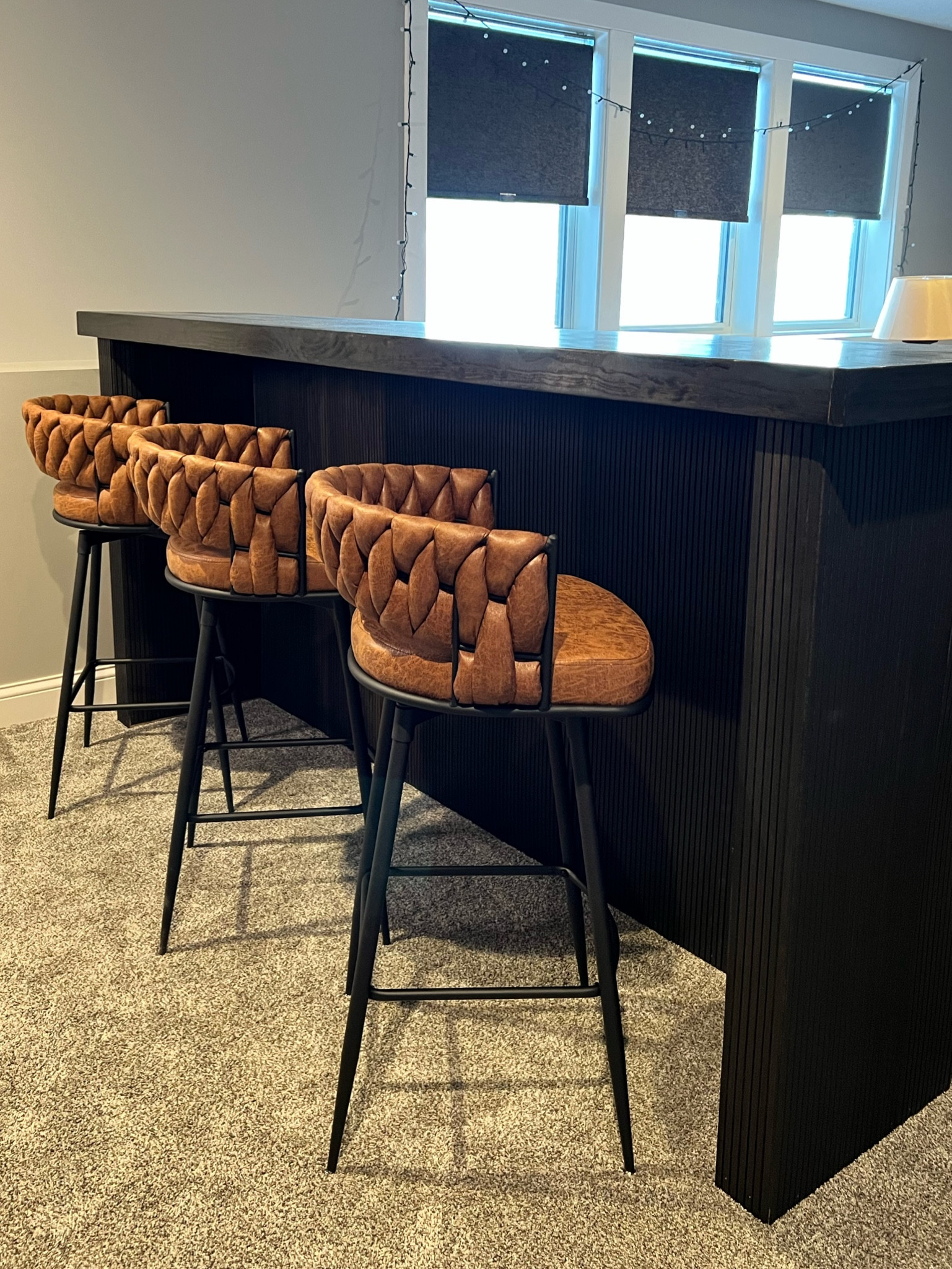 Whiskey brown bar stools 