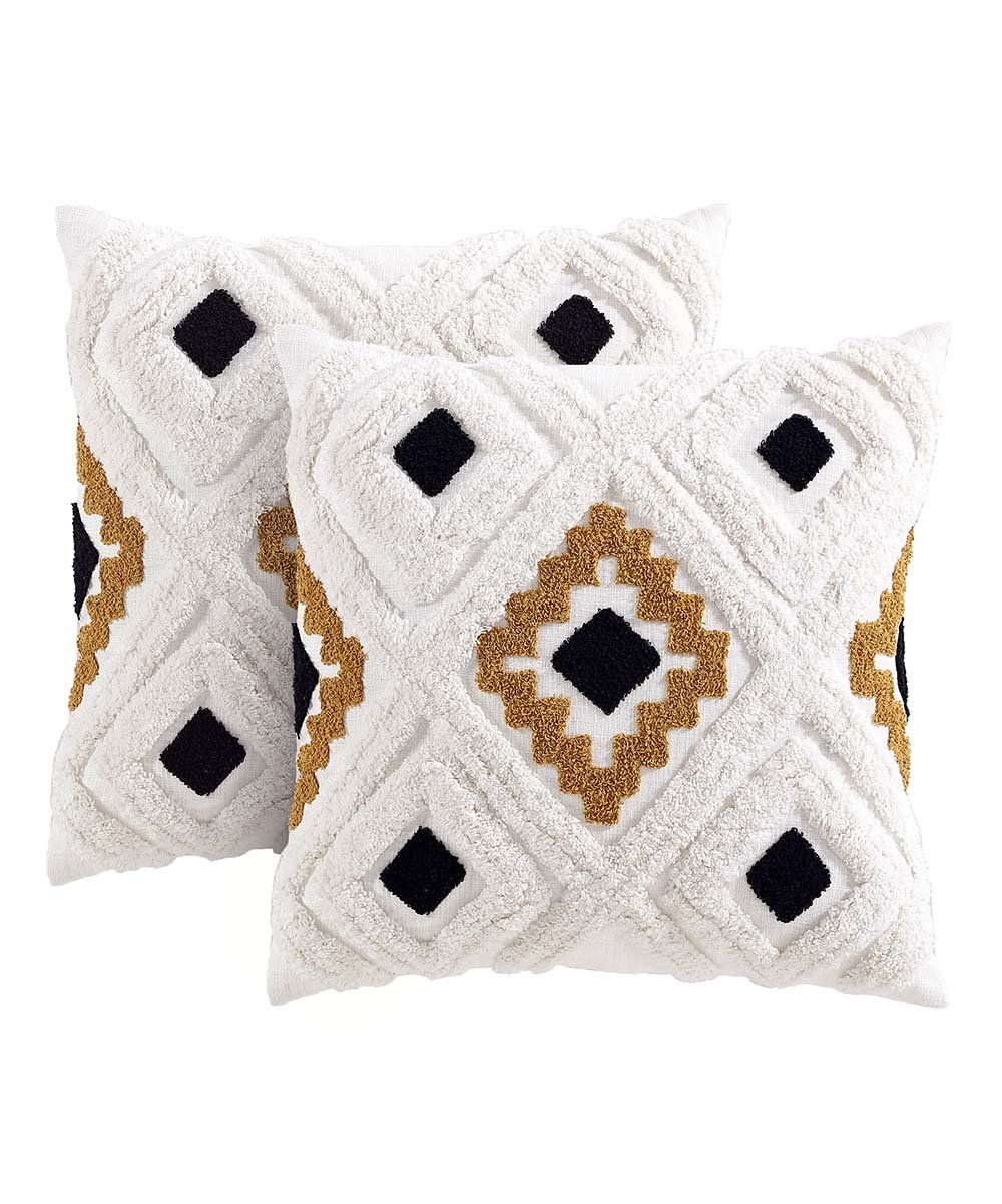 Black & Gold Geometric Sterling Throw Pillow - Set of 2 | Zulily
