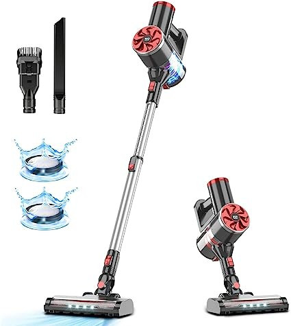 PRETTYCARE Cordless Vacuum Cleaner, 25Kpa Powerful Suction Stick Vacuum with LED Display, 40 Mins... | Amazon (US)