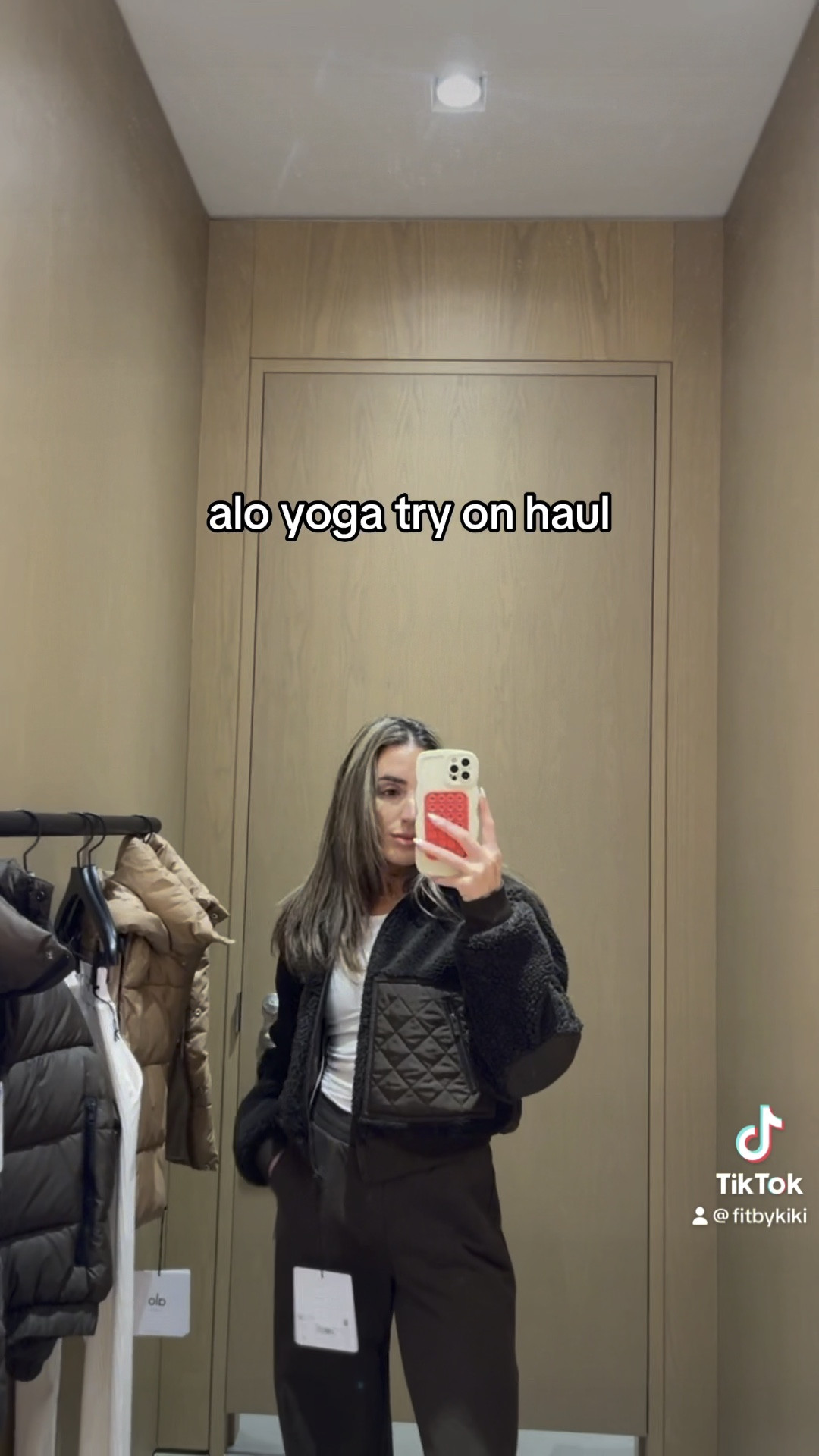 I’m 5’2” & did an Xxs in all sweatpants shown, XS in white long sleeve top, & XS in all the coats shown here! 