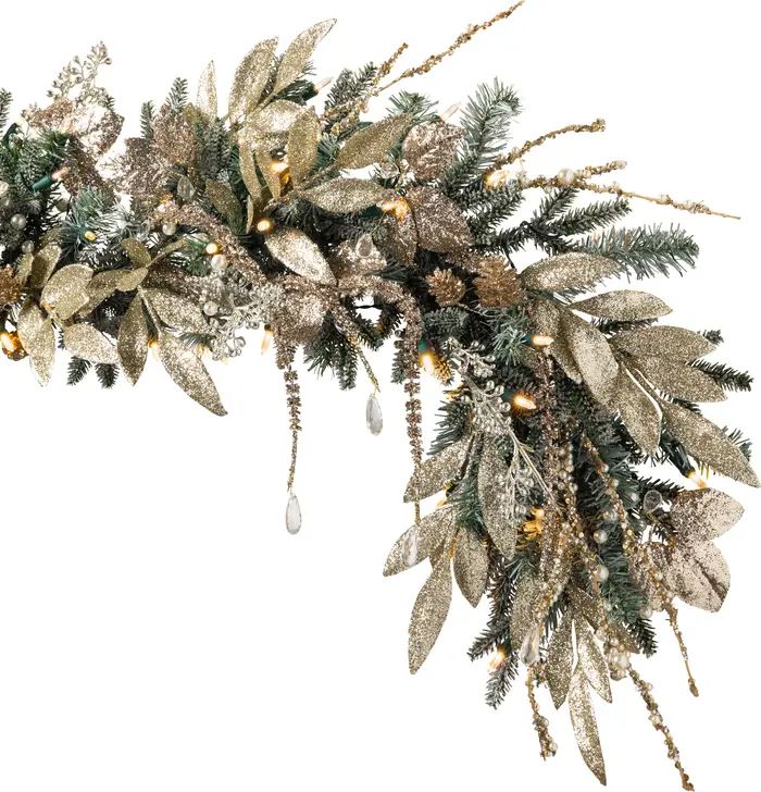 Pre Lit Champagne & Crystal Artificial Garland | Nordstrom