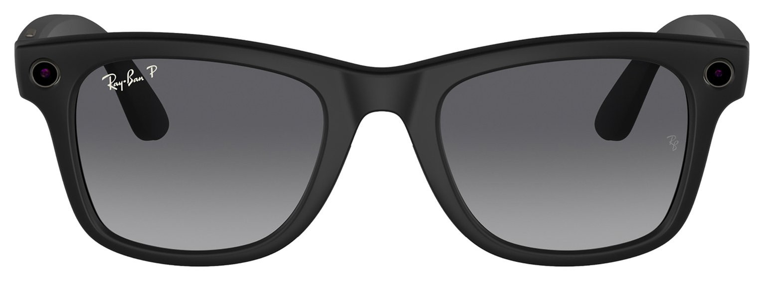 Ray-Ban Meta Wayfarer L Matte Black, Polar Gradient Graphite | argos.co.uk