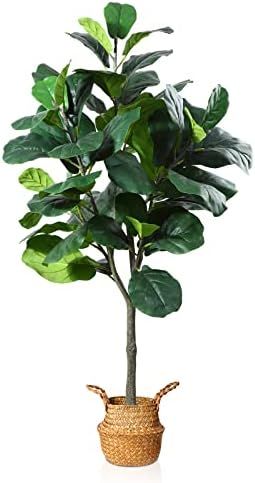MOSADE Artificial Fiddle Leaf Fig Tree 50" Fake Potted Ficus Lyrata Plant with Handmade Seagrass Bas | Amazon (US)