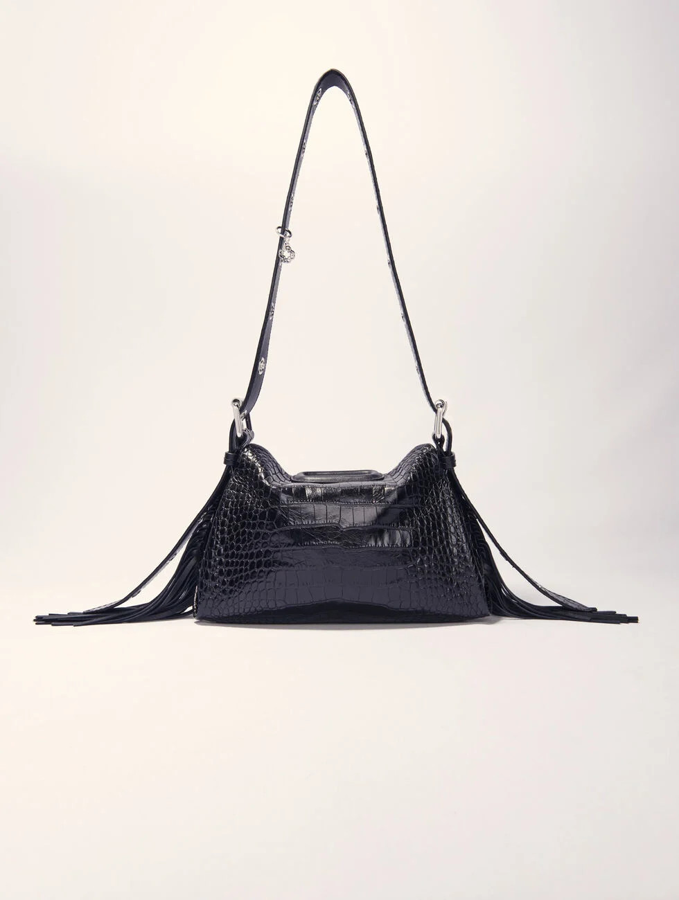 Miss M Mini embossed leather bag Black / Gray for Women | Maje | Maje US