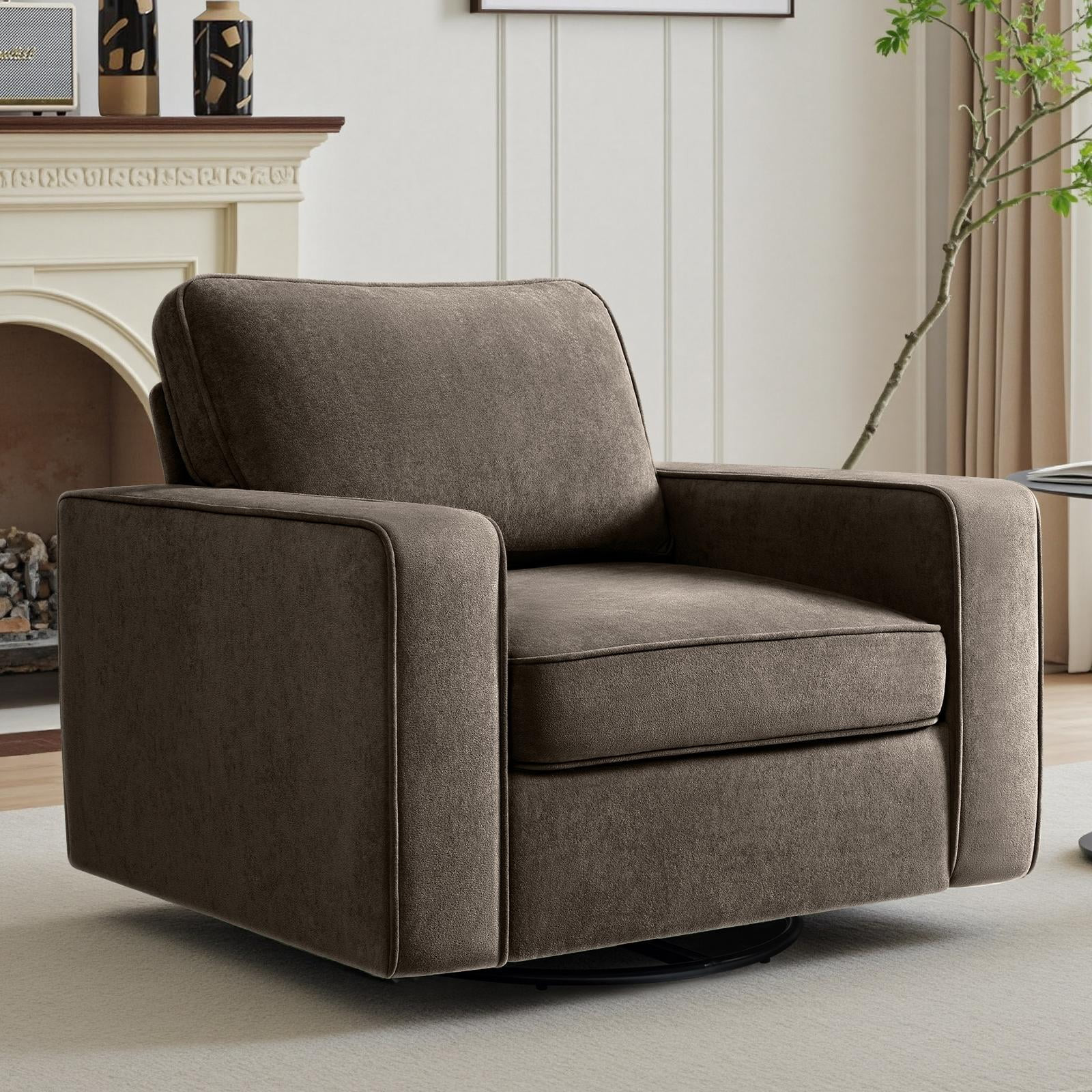 COOLHUT 360° Swivel Accent Chair Set of 1, 36.2" Wide Accent Chair Armchair, Comfy Upholstered S... | Walmart (US)