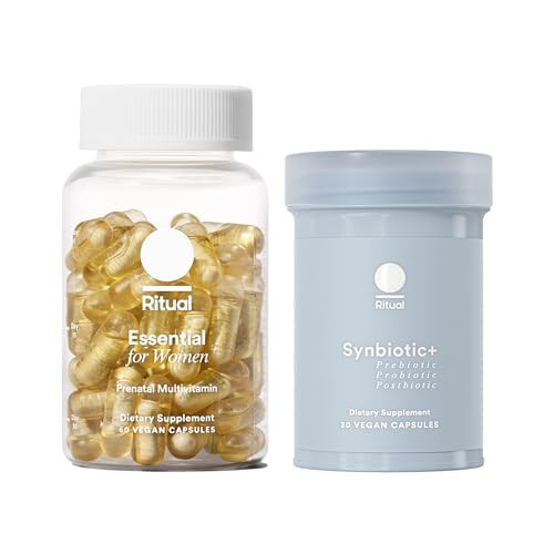 Ritual Prenatal Multivitamin and Gut Duo Supplements with Prenatal Vitamins and Synbiotic+: 3-in-1 Probiotic, Prebiotic, Postbiotic, Supports Pregnancy, and Gut Health, 30 Day Supply | Amazon (US)