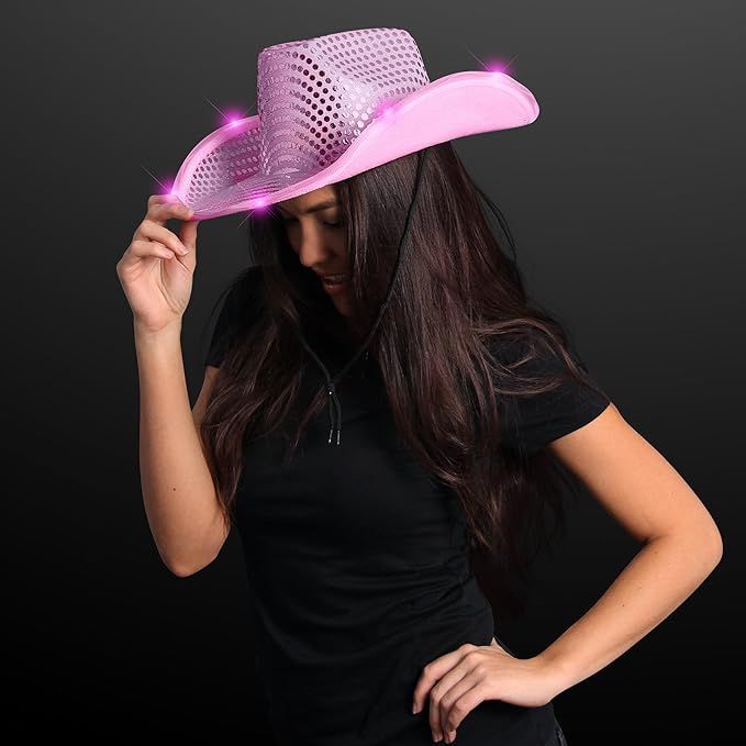 Pink Sequin Light Up LED Cowboy Hat | Amazon (US)