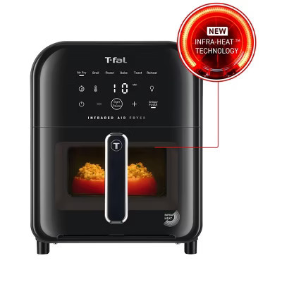 T-fal 6.3 Quart Infrared Air Fryer, 7-In-1 Cooking Functions, Digital Touch Screen, Black | Target
