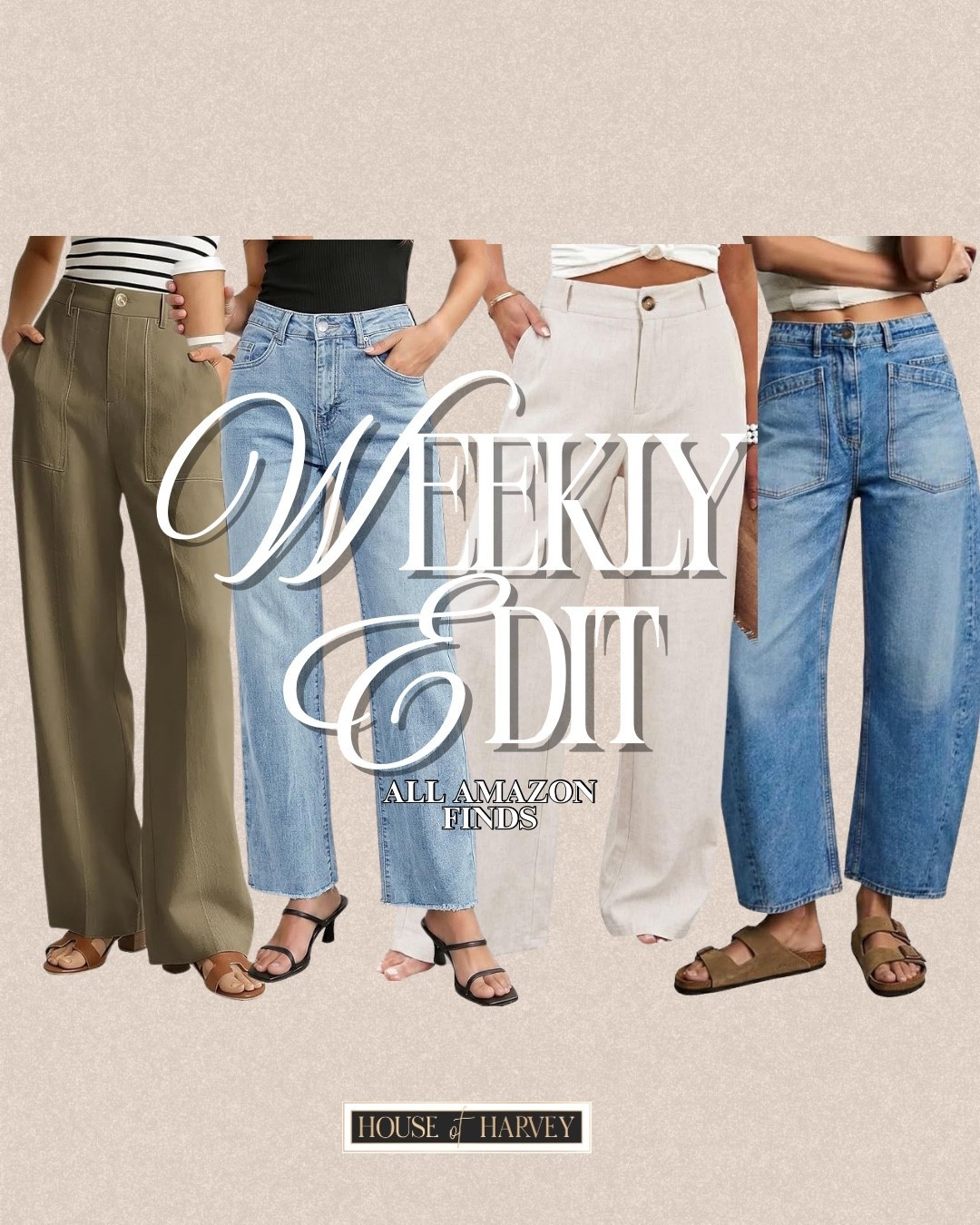 WEEKLY EDIT—this week it’s all about returning to the pieces you've reached for again and again. The comfortable dress, the favorite denim, the woven bag, the sandals that carried you through every chapter of summer. The best wardrobes become more personal with every wear. I found some amazing pieces all from Amazon that embody this style vibe. All of these jeans and pants are so chic! Linked ⬆️

#ltkcreator #ltkfinds #ltkwatchnow #amazon #amazonfinds #summer #summerfashion #summeroutfits

#LTKgrwm #LTKootd #LTKSeasonal