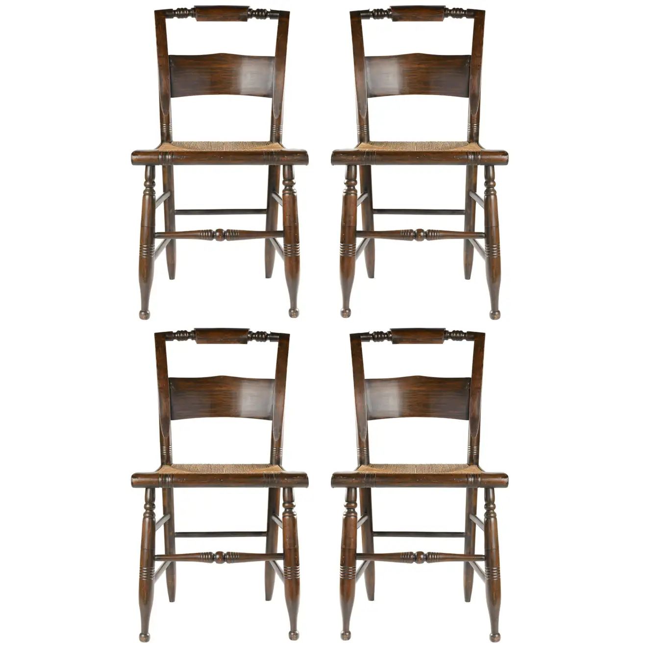 Set of Four Sheraton Style Hitchcock Chairs | 1stDibs