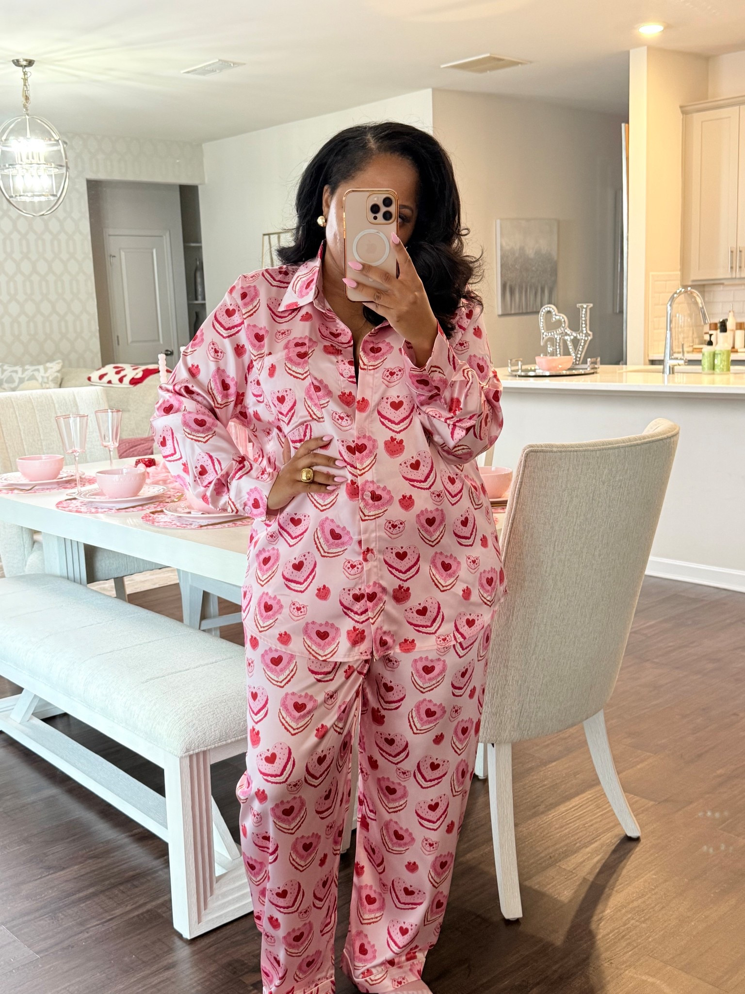 Valentines PJ inspo. I’m a size 16 wearing a XXL for oversized fit. Comes in different styles short or long sleeve. 

#LTKPlusSize #LTKOver40 #LTKValentine