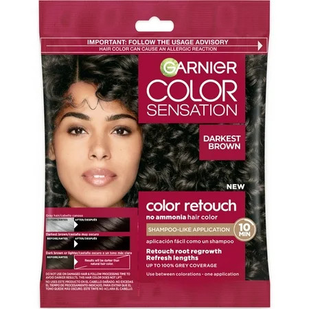 Garnier Color Sensation Retouch Permanent Hair Color for Adults, Darkest Brown, 1 Kit | Walmart (US)