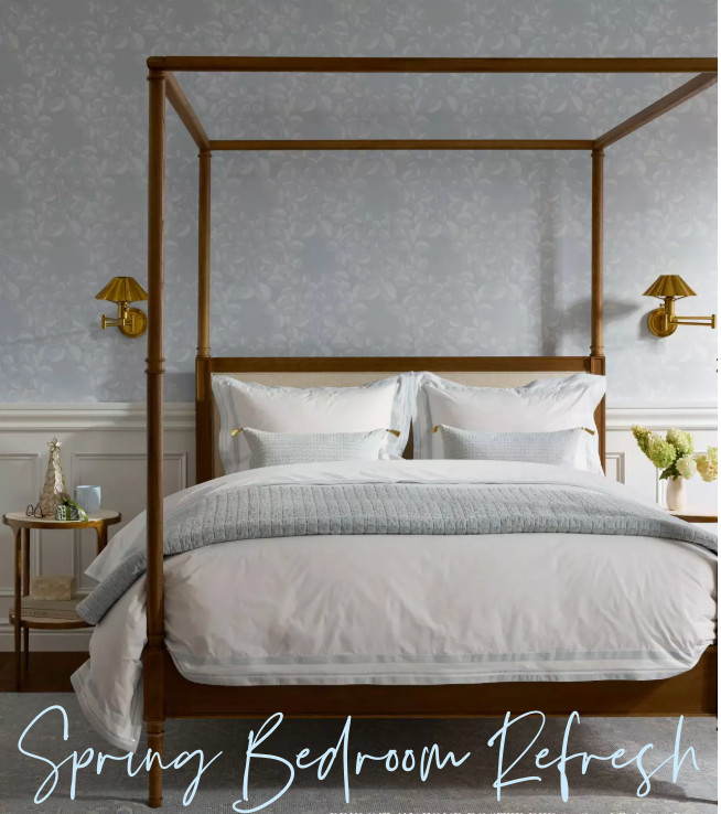 We're dreaming of a spring bedroom refresh and this bedroom from @serenaandlily feels chic, layered, and calm. A beautiful four-poster bed anchors the room while crisp bedding keeps it light and inviting. Add a soft rug and the perfect nightstand and you've transformed a bedroom into a place you actually want to linger. 

 #LTKHome #LTKSaleAlert