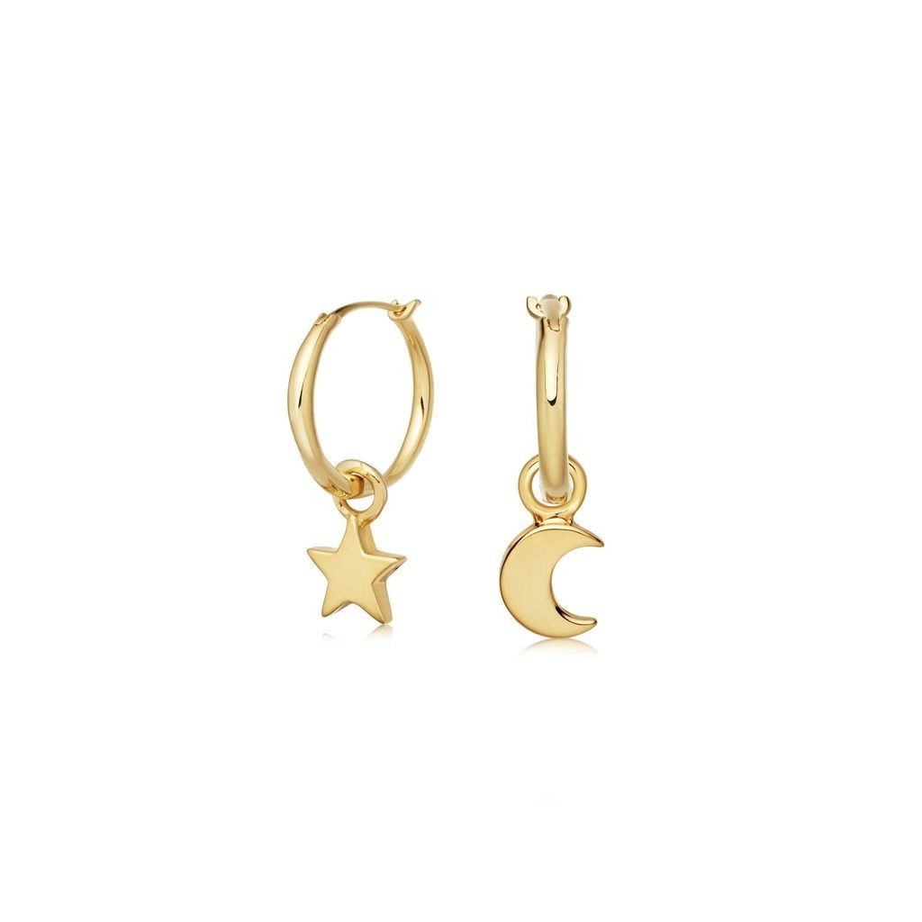 Gold Mini Star Moon Charm Hoops | Missoma
