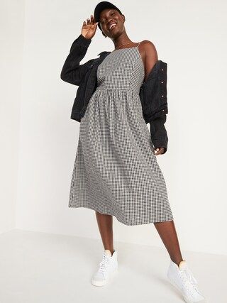 Fit & Flare Gingham Midi Cami Dress for Women | Old Navy (US)
