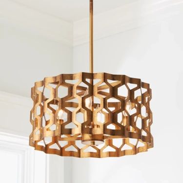 Gold Leaf Honeycomb Convertible Ceiling Light - 4 light | Shades of Light