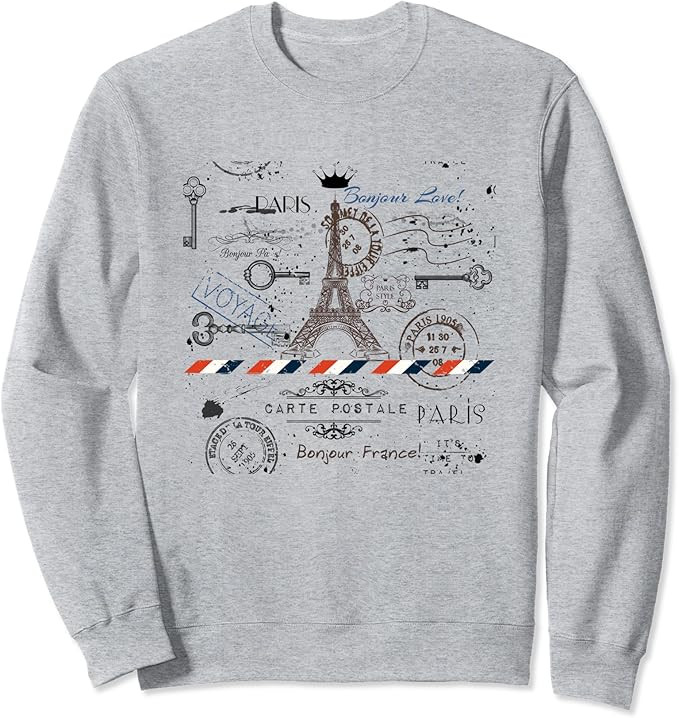 Vintage French Paris Sweatshirt with Eiffel Tower for Women | Amazon (US)