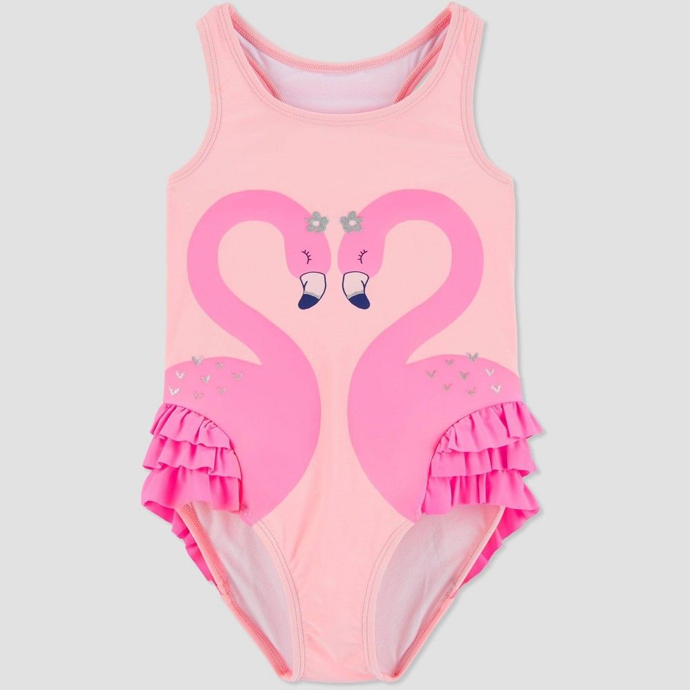 Baby Girls' Flamingo One Piece Swimsuit - Just One You made by carter's Pink 6M, Pink/pink | Target