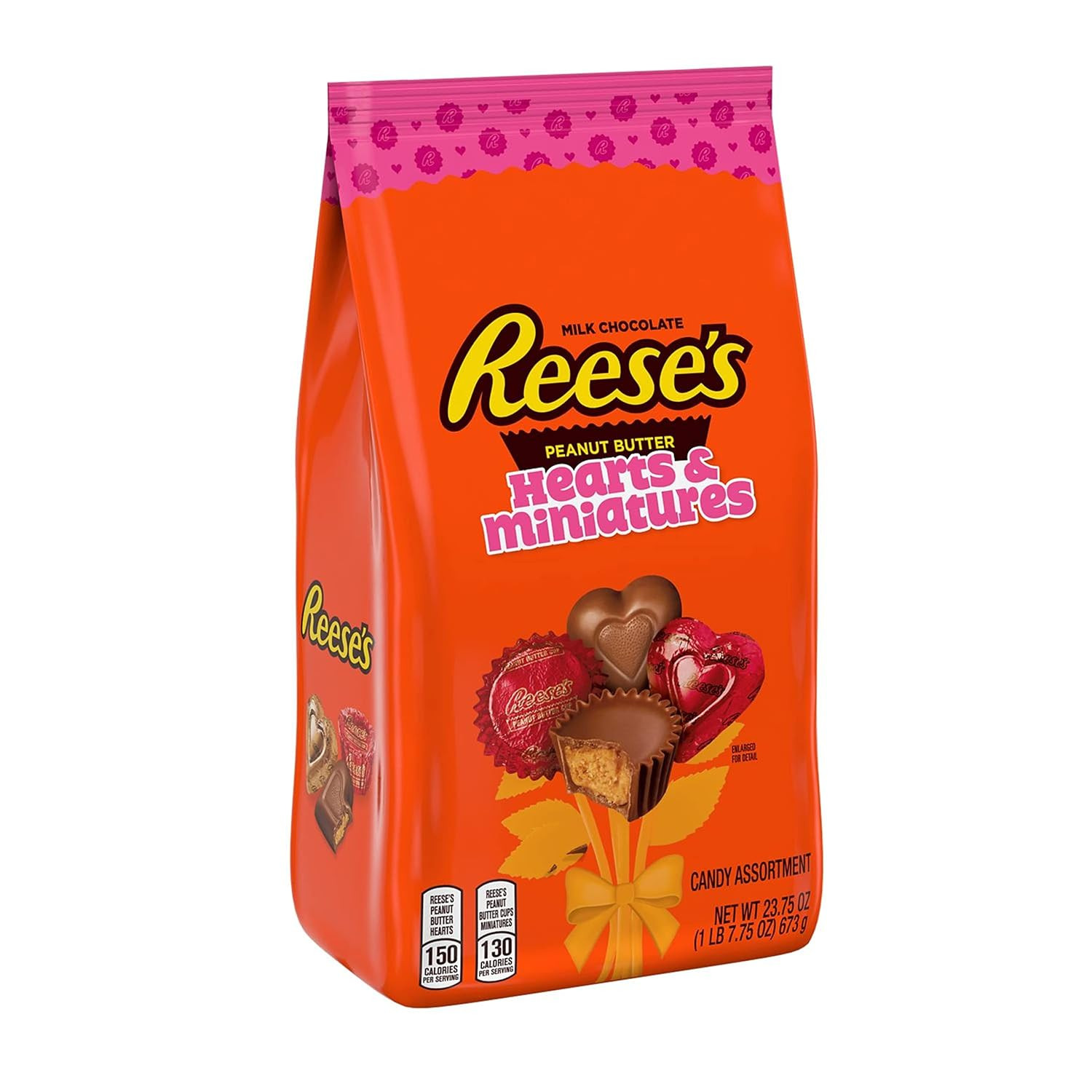 REESE'S Miniatures and Hearts Milk Chocolate Peanut Butter Candy, Valentine's Day, 23.75 oz Varie... | Amazon (US)