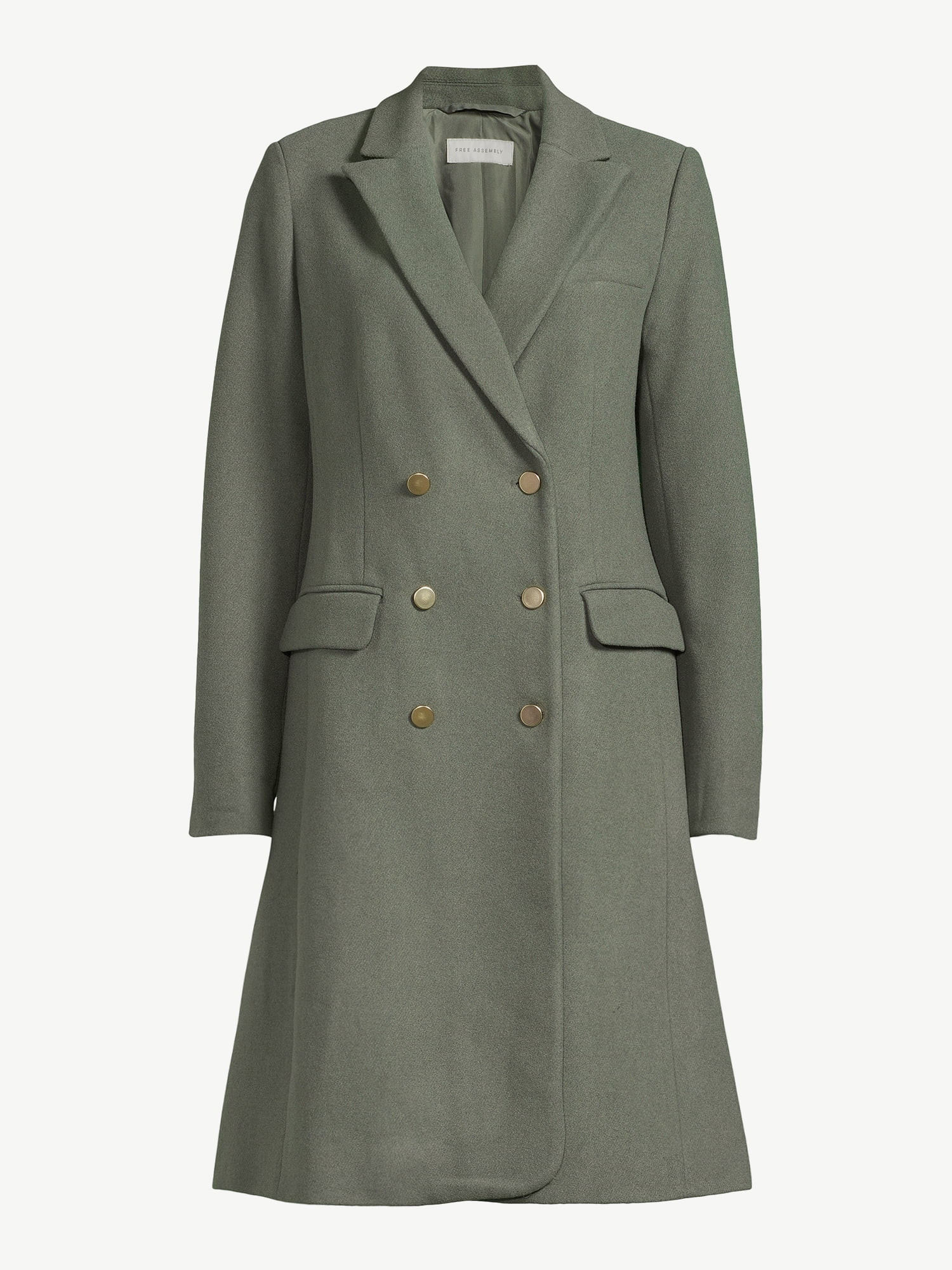 Free Assembly Women's Double Breasted Coat, Midweight - Walmart.com | Walmart (US)