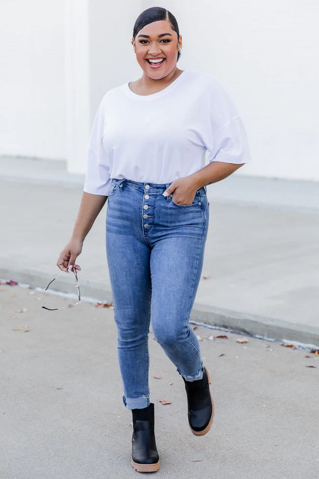 Casual Saturday Ivory T-Shirt Bodysuit DOORBUSTER | Pink Lily