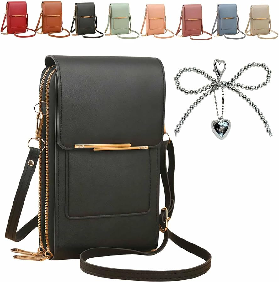 Anti-theft leather bag, Women's Touch Screen Mobile Phone Messenger bag, RFID Block Mobile Phone ... | Amazon (US)
