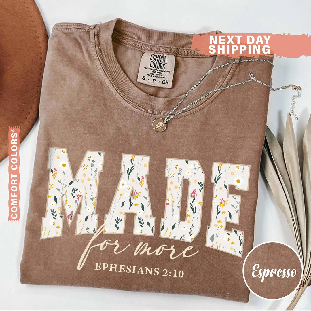 Bible Verse Comfort Colors® Shirt, Cute Christian Shirt for Women - Etsy | Etsy (US)