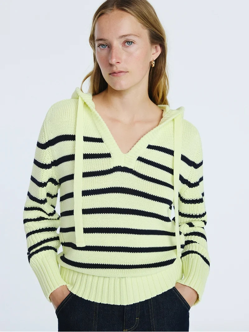 Free Assembly Women's Cotton Hoodie Sweater with Long Sleeves, Sizes XS-XXL | Walmart (US)