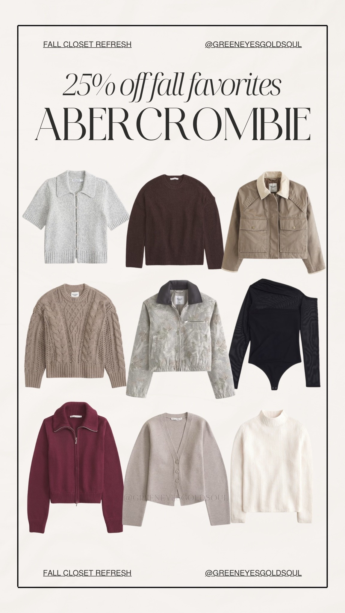 Abercrombie fall sale - 25% off fall favorites! 🍃🧡

Sweater, trucker, camo, jacket, turtleneck, fall, work, crew neck, sale

#LTKHoliday #LTKSaleAlert #LTKFindsUnder100