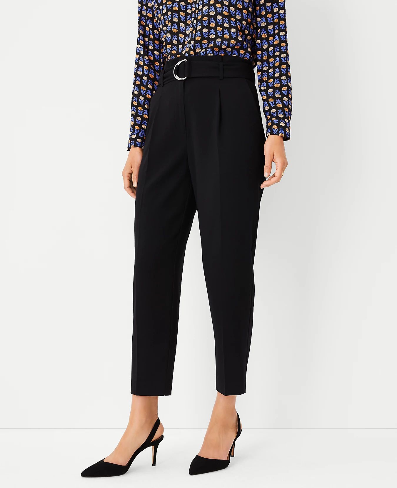 The Belted Paperbag Ankle Pant | Ann Taylor (US)