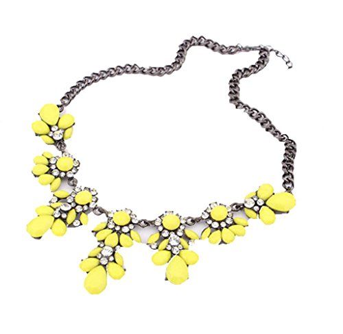 Usstore Women Vintage Flower Crystal Bubble Bib Choker Statement Necklace Chain Wedding Pendants Par | Amazon (US)