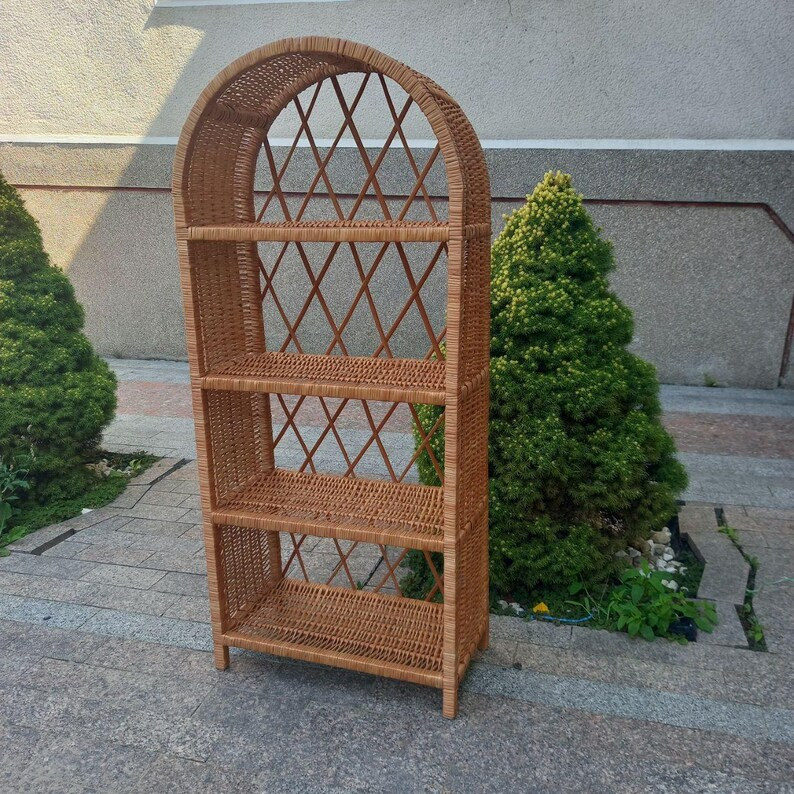 Wicker Shelf, Wicker Furniture, Storage Rattan Etagere, Bookshelf, Plant Shelf, Rattan Shelf, Pat... | Etsy (US)