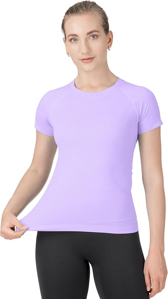 MathCat Seamless Workout Tops for Women Short Sleeve Yoga Running Shirts,Breathable Athletic Comp... | Amazon (US)