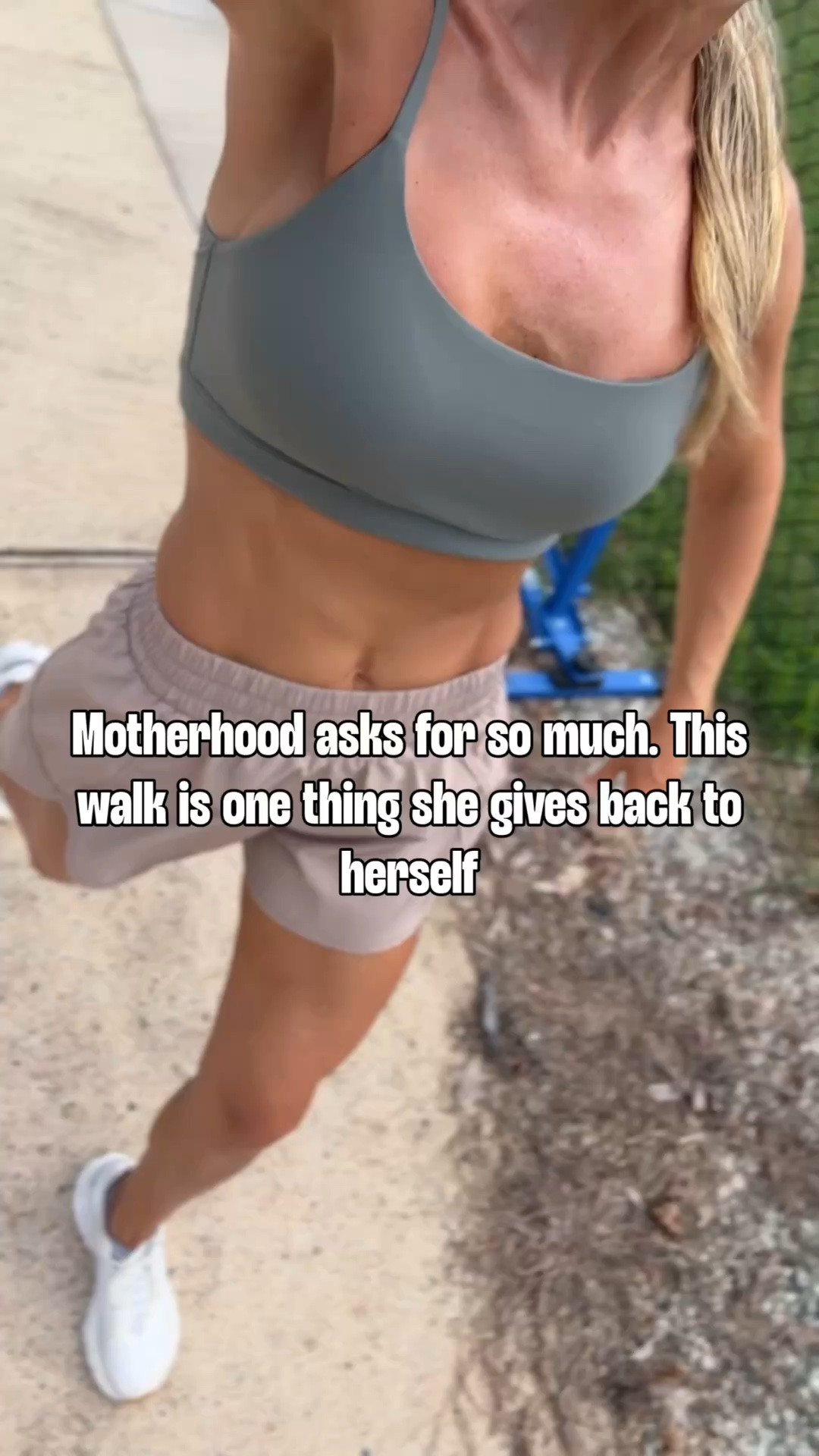 Morning mom walk, workout shorts and bra

#LTKActive #LTKmomlife #LTKPetite