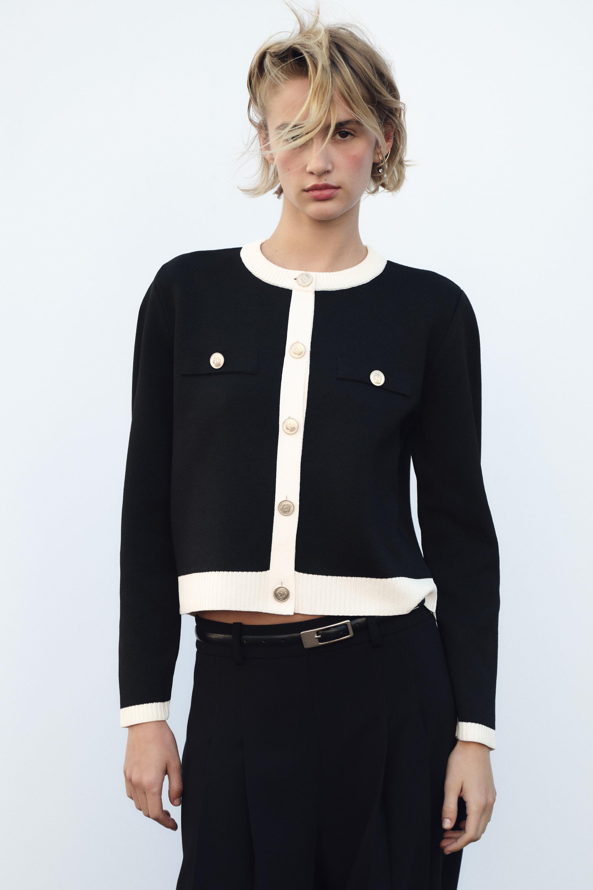 KNIT JACKET WITH GOLD BUTTONS | Zara UK