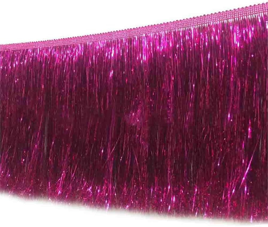 10 Yards 6 Inch Wide Metallic Fringe Trim DIY Latin Dance Dress Clothing Accessories Xmas Party D... | Amazon (US)