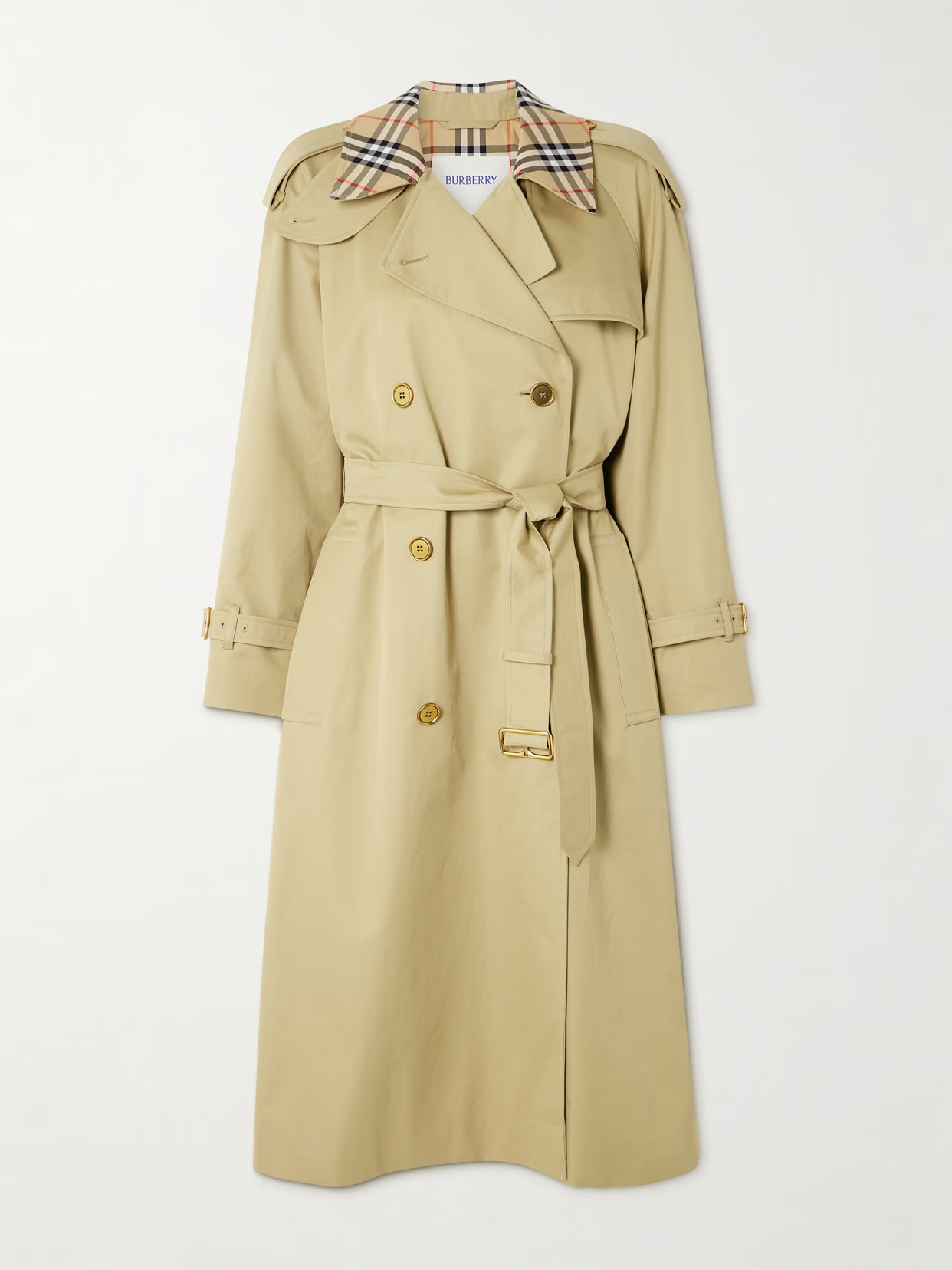 Burberry - Castleford Checked Cotton-gabardine Trench Coat - Beige | NET-A-PORTER (UK & EU)