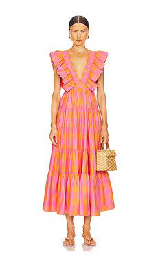 Sundress Shandrani Dress in Gingham Pink & Orange from Revolve.com | Revolve Clothing (Global)